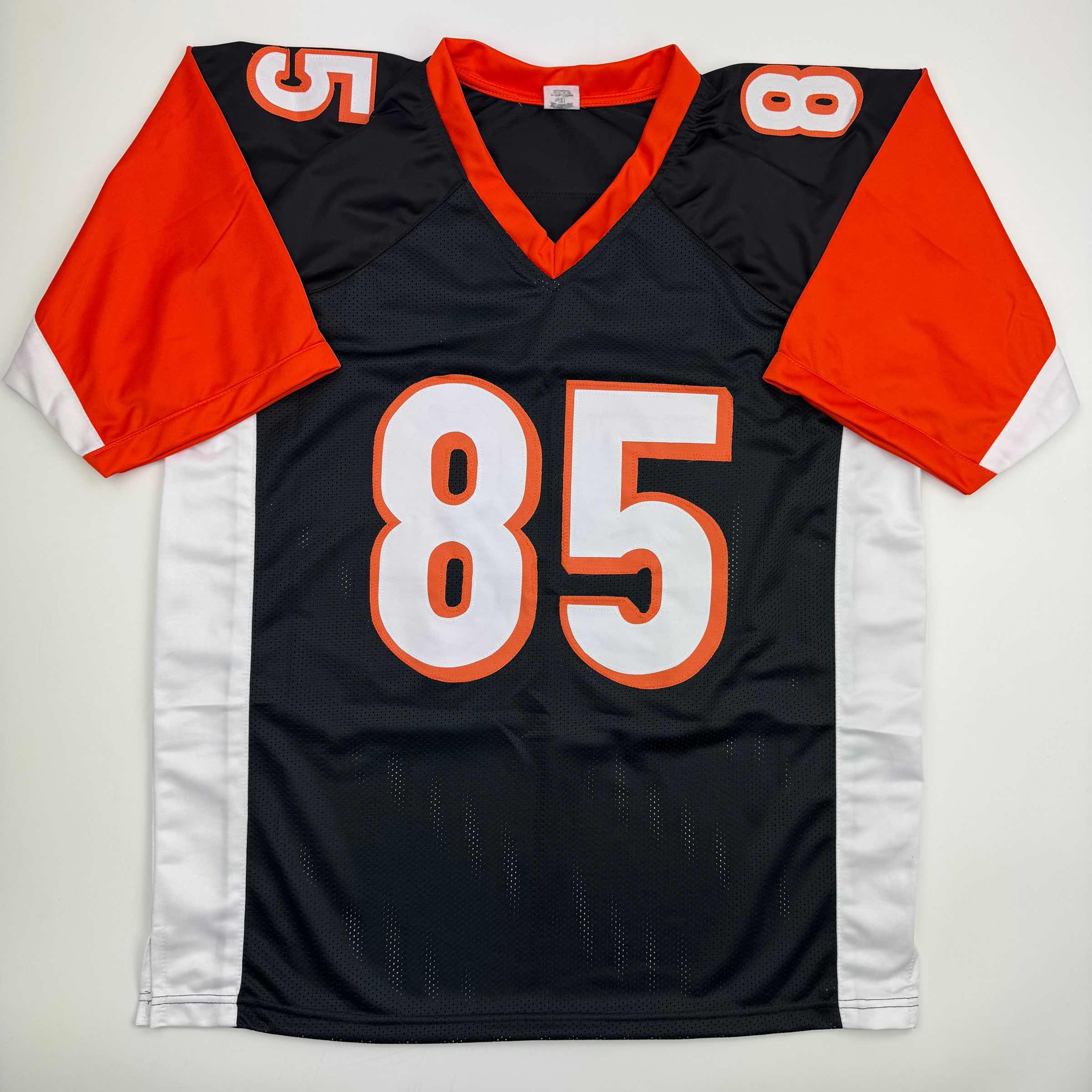 Autographed/Signed Chad Ochocinco (Johnson) Cincinnati Black Football Jersey Beckett BAS COA