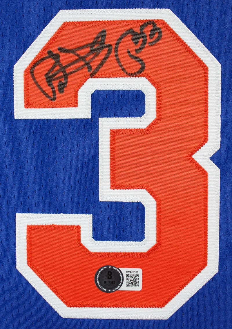 Knicks Patrick Ewing Signed Blue M&N 1998-99 HWC Authentic Jersey BAS