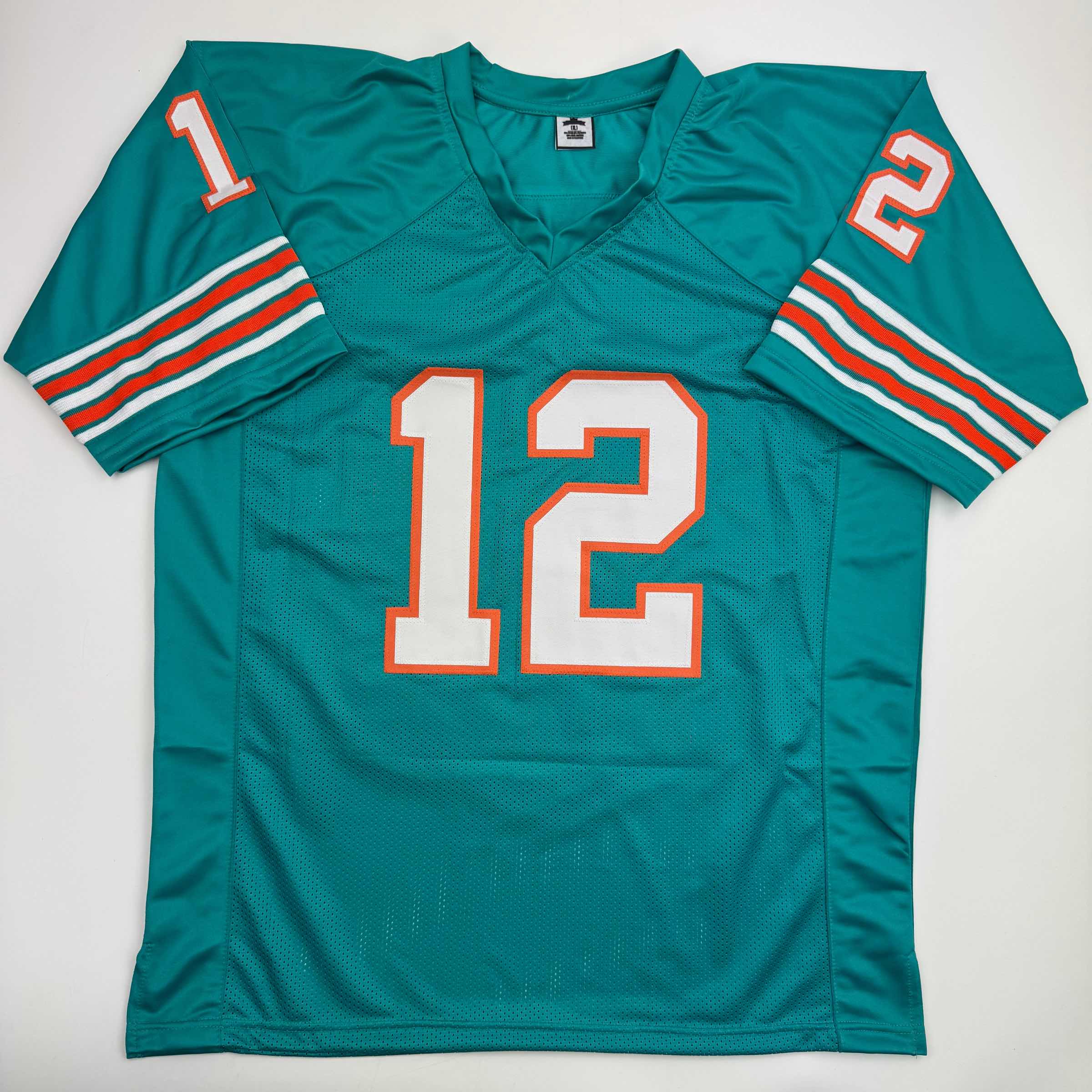 Autographed/Signed Bob Griese Miami Teal Football Jersey JSA COA