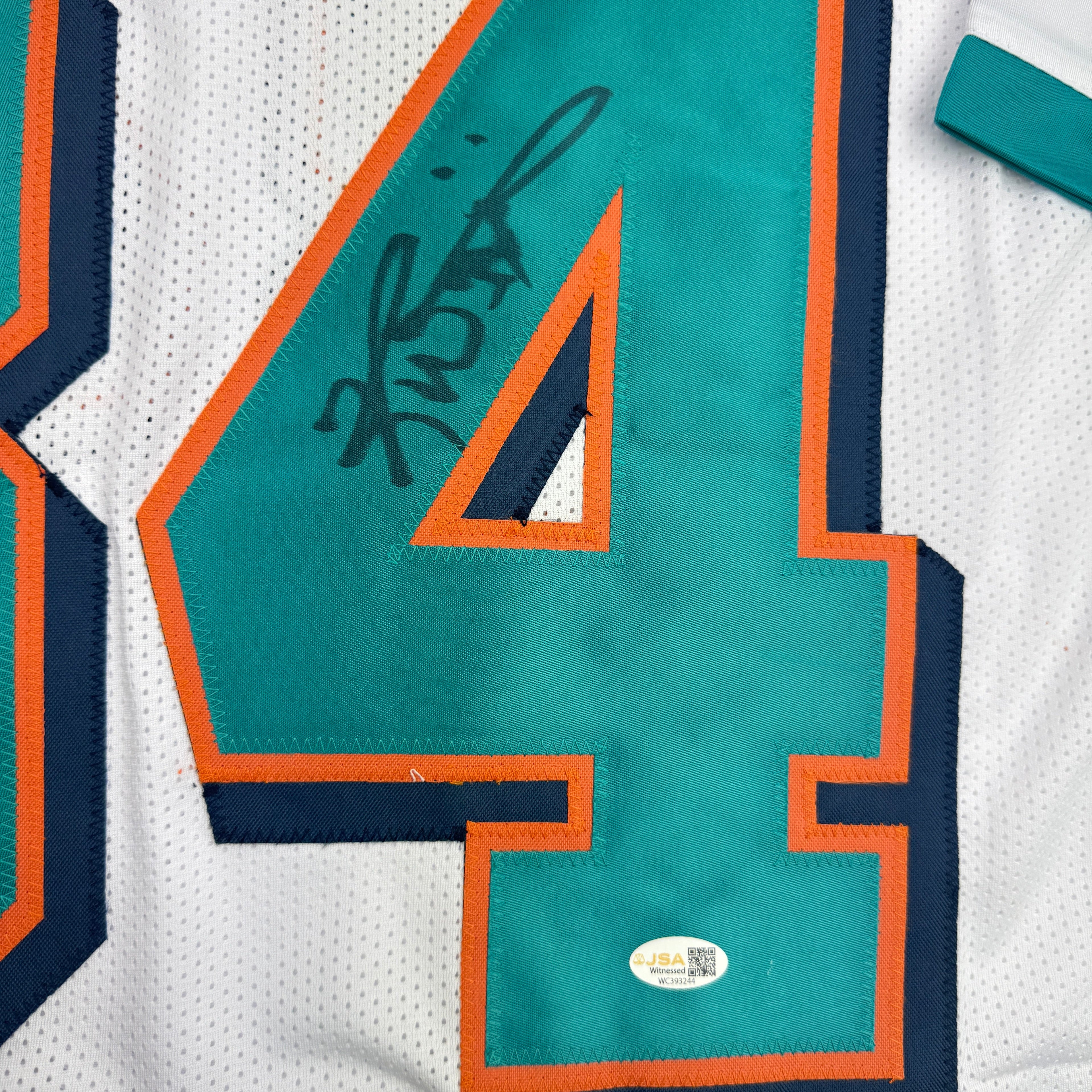 Autographed/Signed Ricky Williams Miami White Football Jersey JSA COA