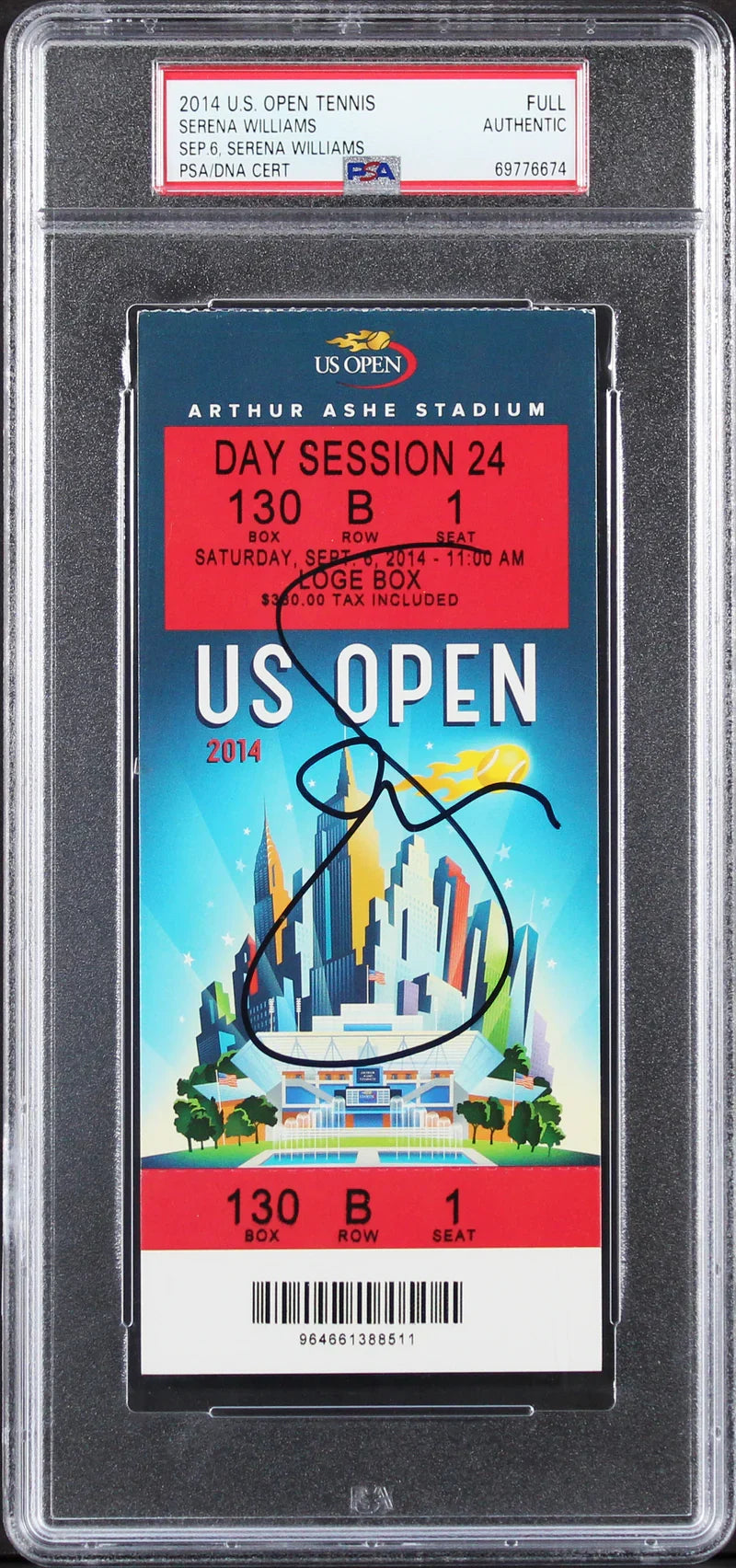 Serena Williams Authentic Signed 2014 U.S. Open Ticket Stub PSA/DNA