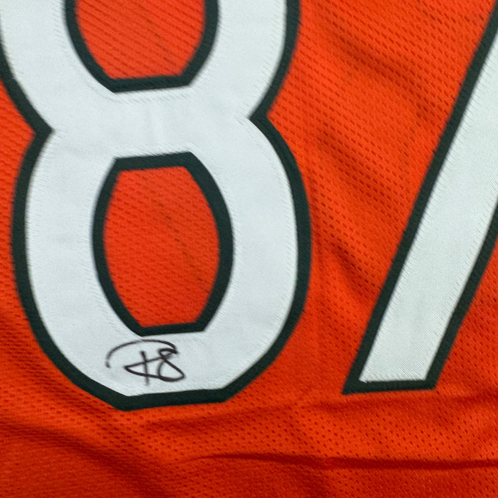 Autographed/Signed Reggie Wayne Miami Orange College Football Jersey Beckett BAS COA