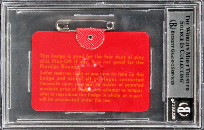 ack Nicklaus Signed 1972 Masters Augusta National Badge Ticket BAS