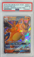 Graded 2019 PKM Sm Black Star Promo #SM211 Charizard Gx Promo Hidden Fates Tins Trading Card Game PSA 10 Gem Mint