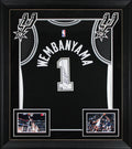 Spurs Victor Wembanyama Signed Black Nike Icon Edition Framed Jersey Fanatics