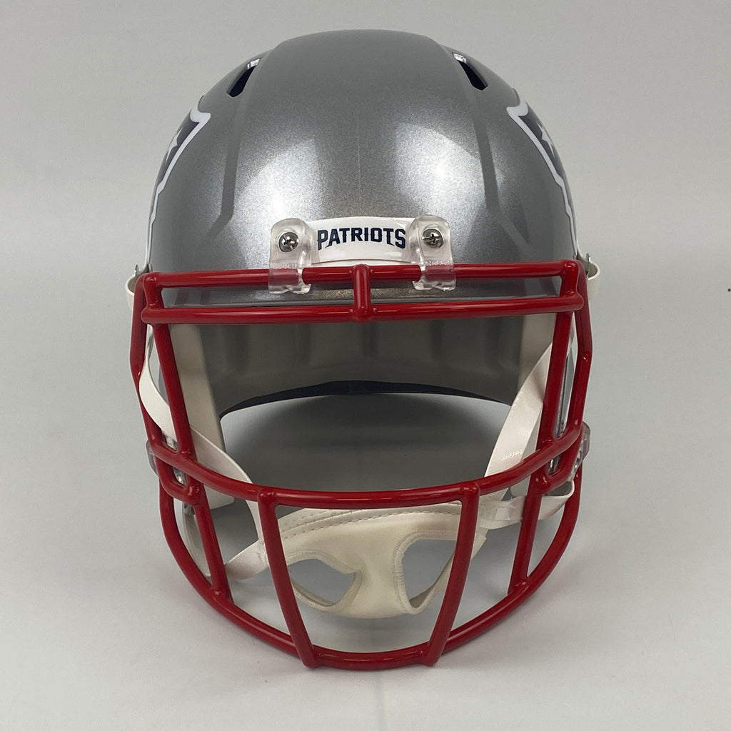 Autographed/Signed Tom Brady New England Patriots Full Size FS F/S Speed Replica Football Helmet Fanatics COA/LOA