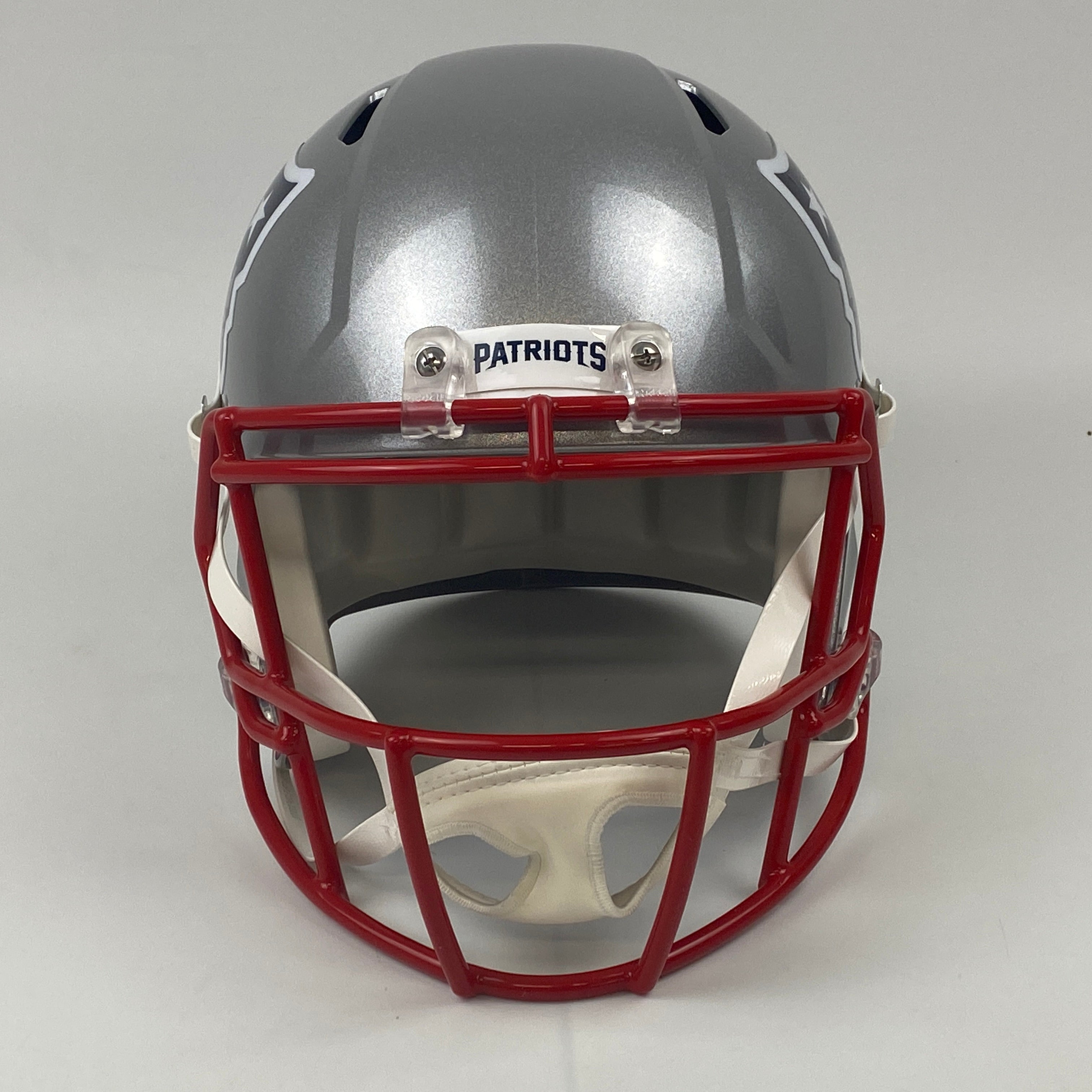 Autographed/Signed Tom Brady New England Patriots Full Size FS F/S Speed Replica Football Helmet Fanatics COA/LOA