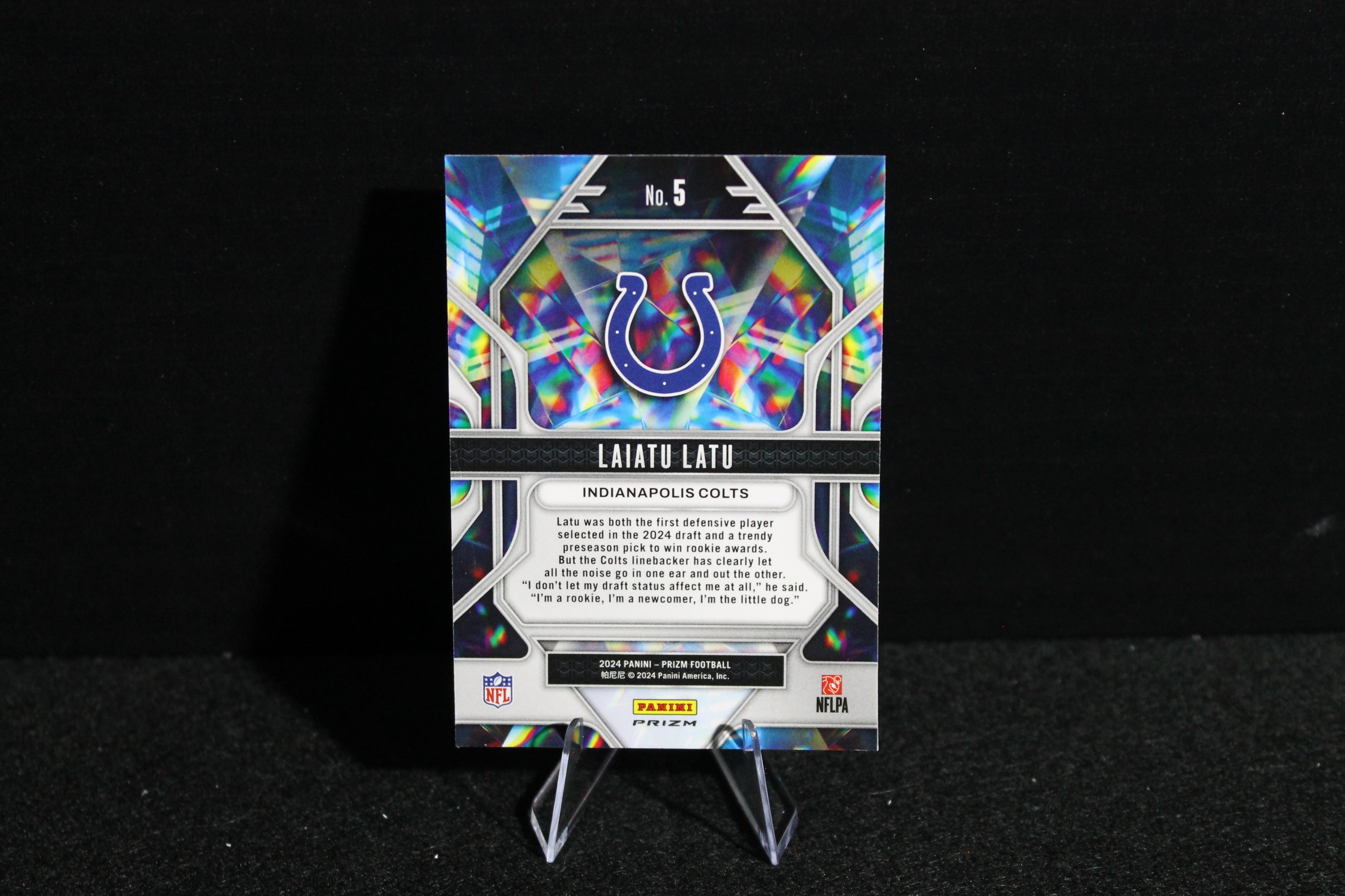 Laiatu Latu - 2024 Panini Prizm - Green Wave Prizmatic - Rookie