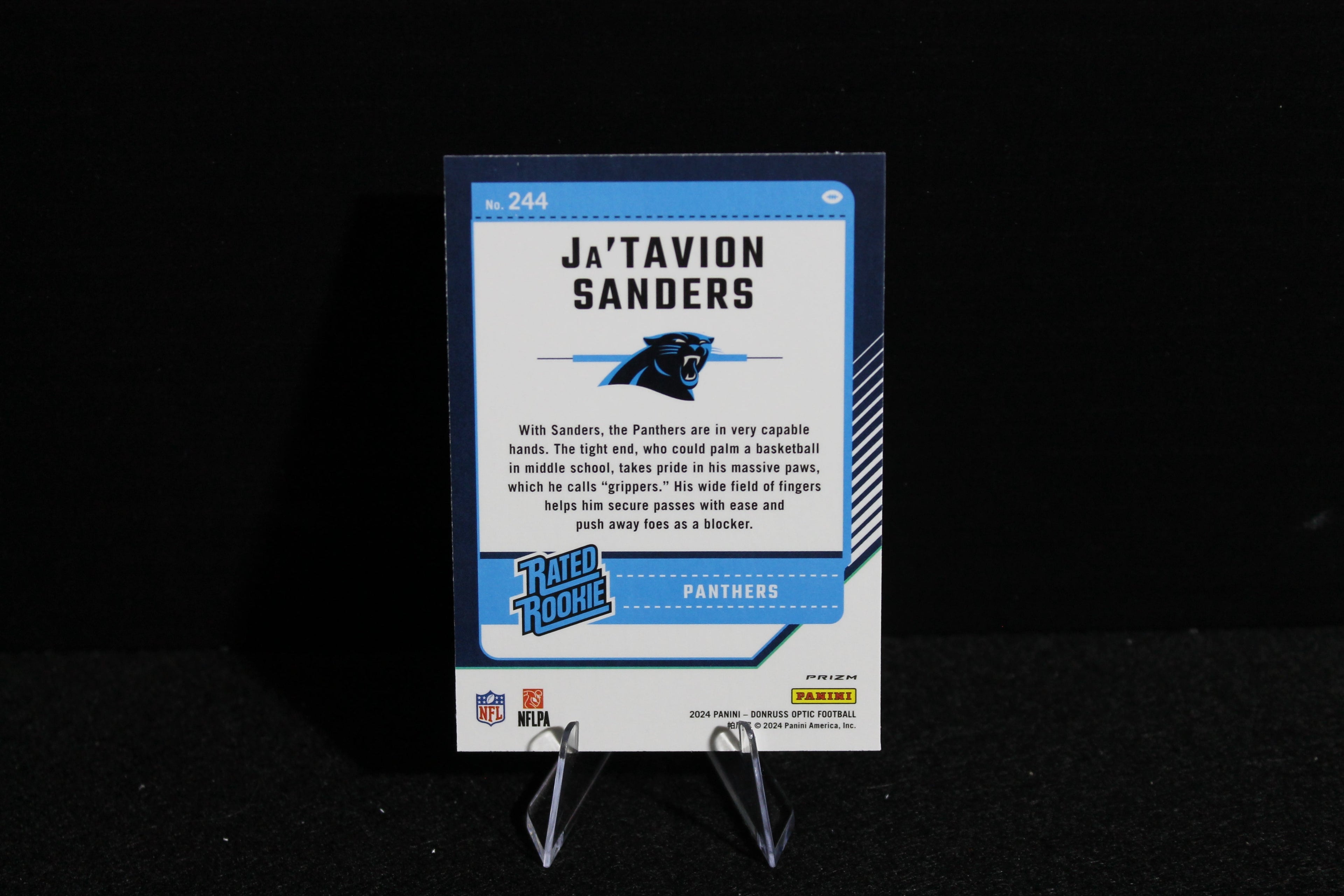 Ja'Tavion Sanders - 2024 Donruss Optic - Purple Shock - Rated Rookie