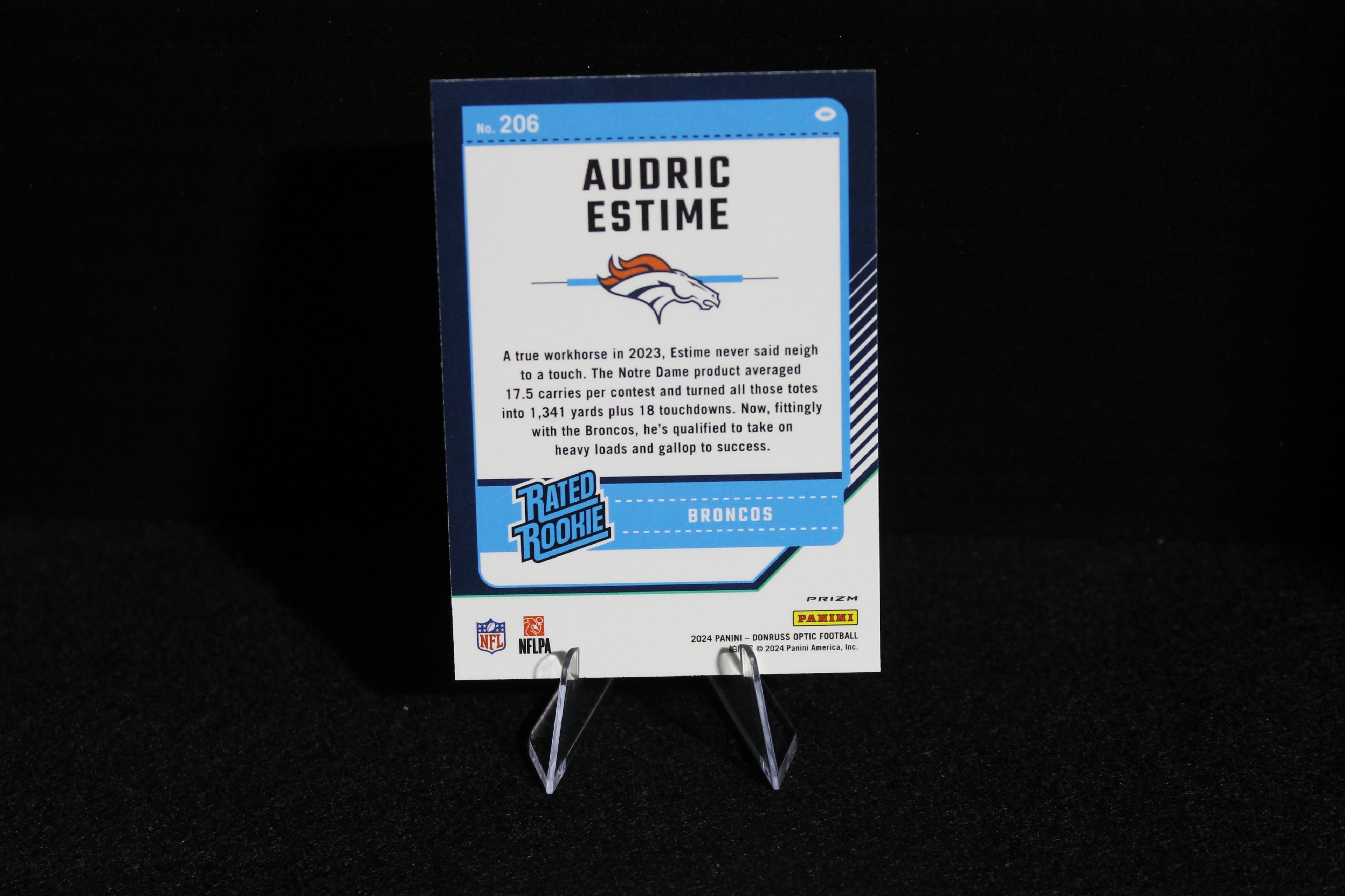 Audric Estime - 2024 Donruss Optic - Blue Hyper - Rated Rookie