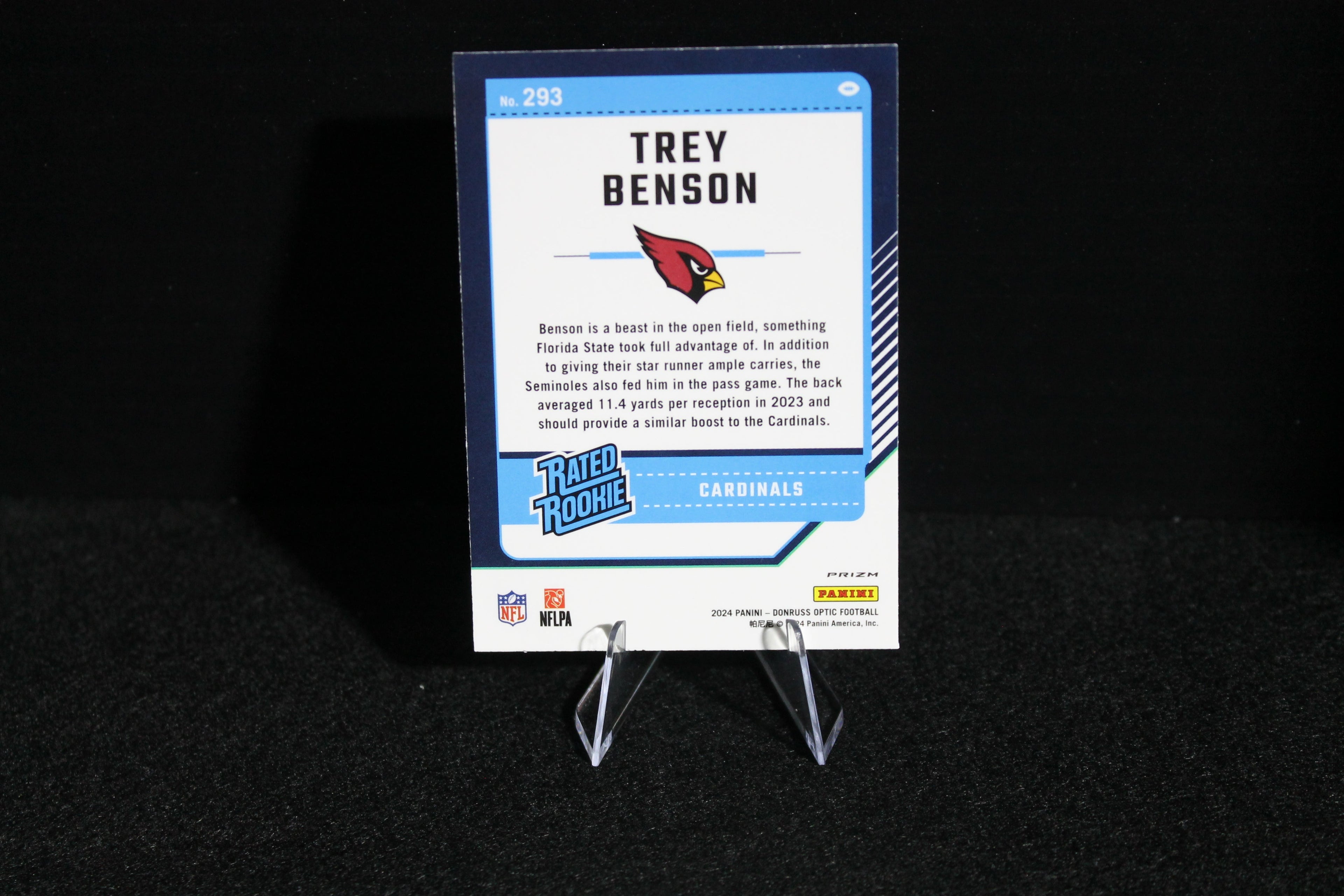Trey Benson - 2024 Donruss Optic - Blue Hyper - Rated Rookie