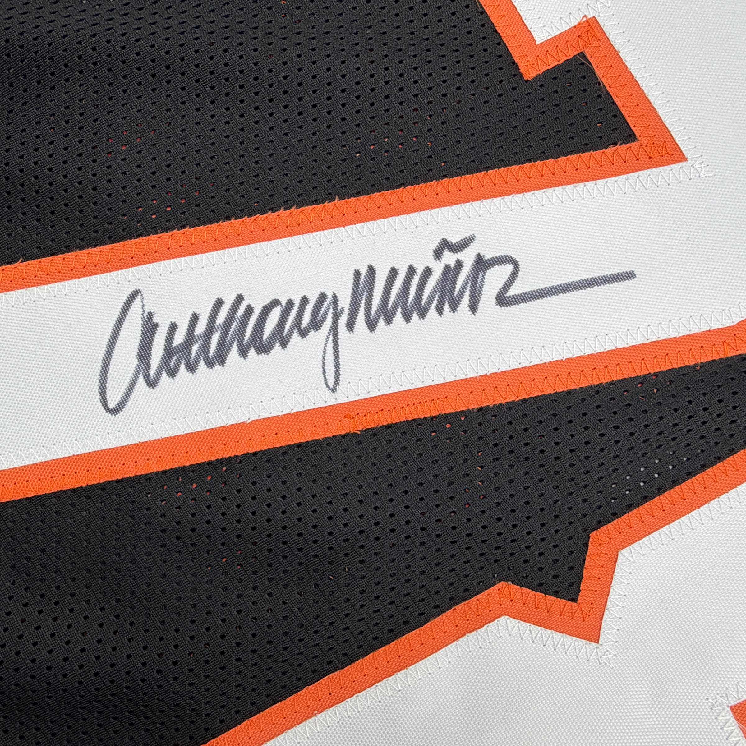 Autographed/Signed Anthony Munoz Cincinnati Black Football Jersey Beckett BAS COA