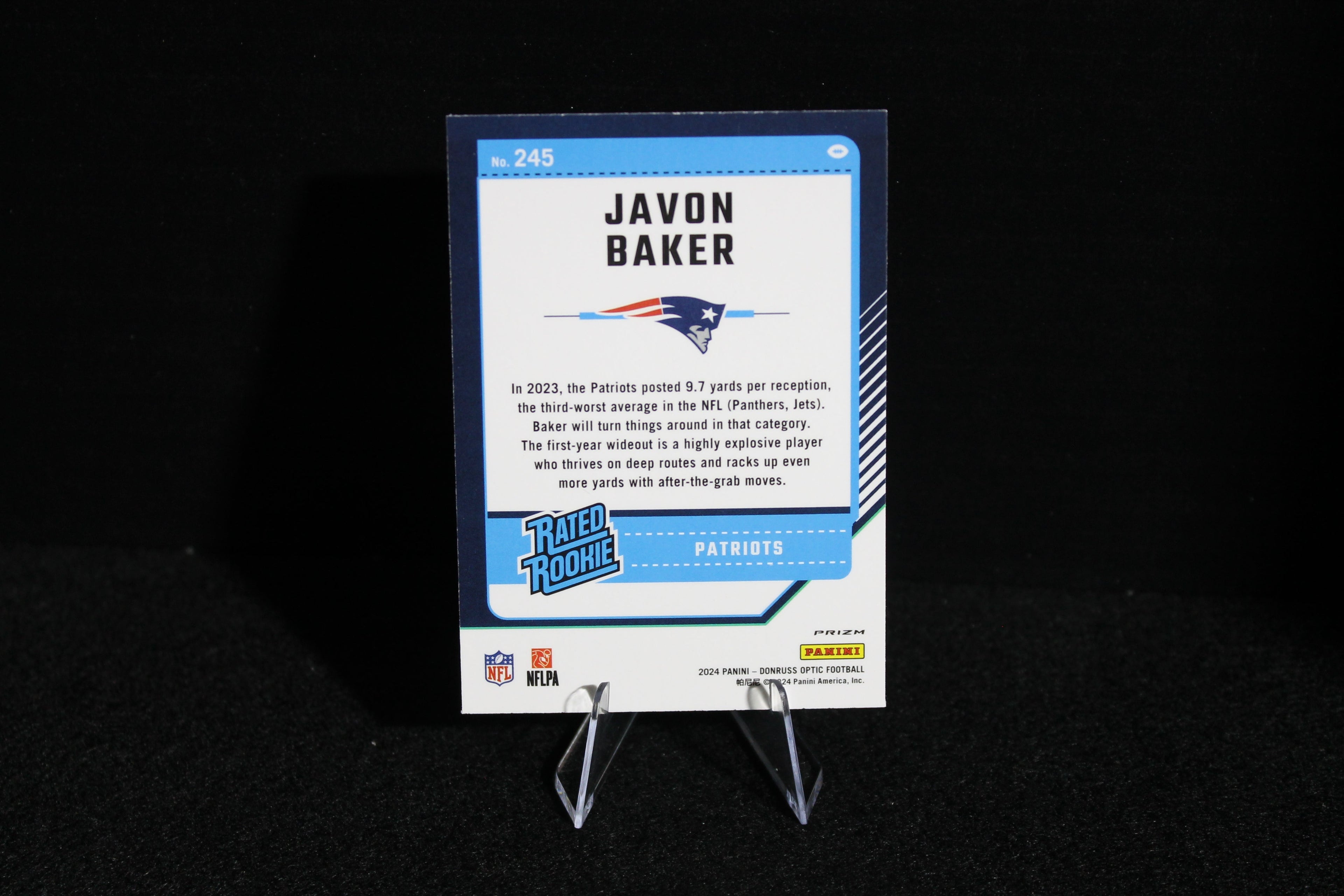 Javon Baker - 2024 Donruss Optic - Blue Hyper - Rated Rookie