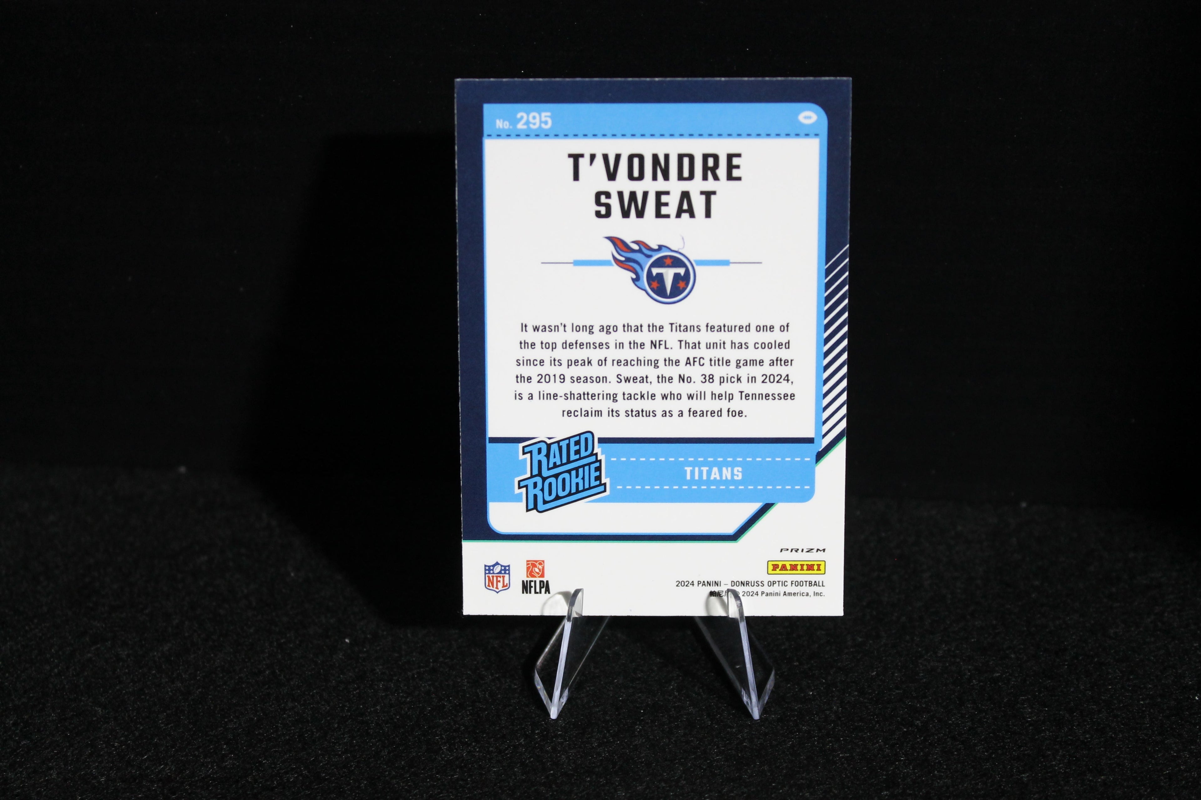 T'Vondre Sweat - 2024 Donruss Optic - Blue Hyper - Rated Rookie
