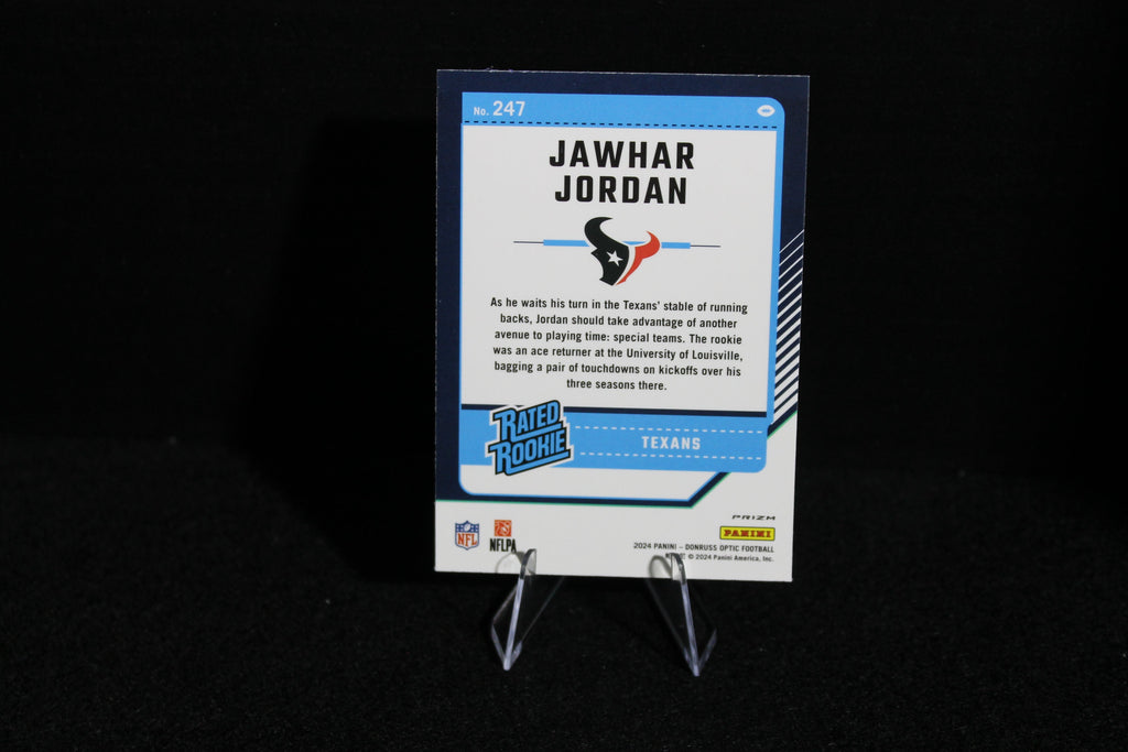 Jawhar Jordan - 2024 Donruss Optic - Blue Hyper - Rated Rookie