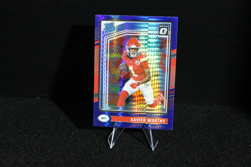 Xavier Worthy - 2024 Donruss Optic - Blue Hyper - Rated Rookie