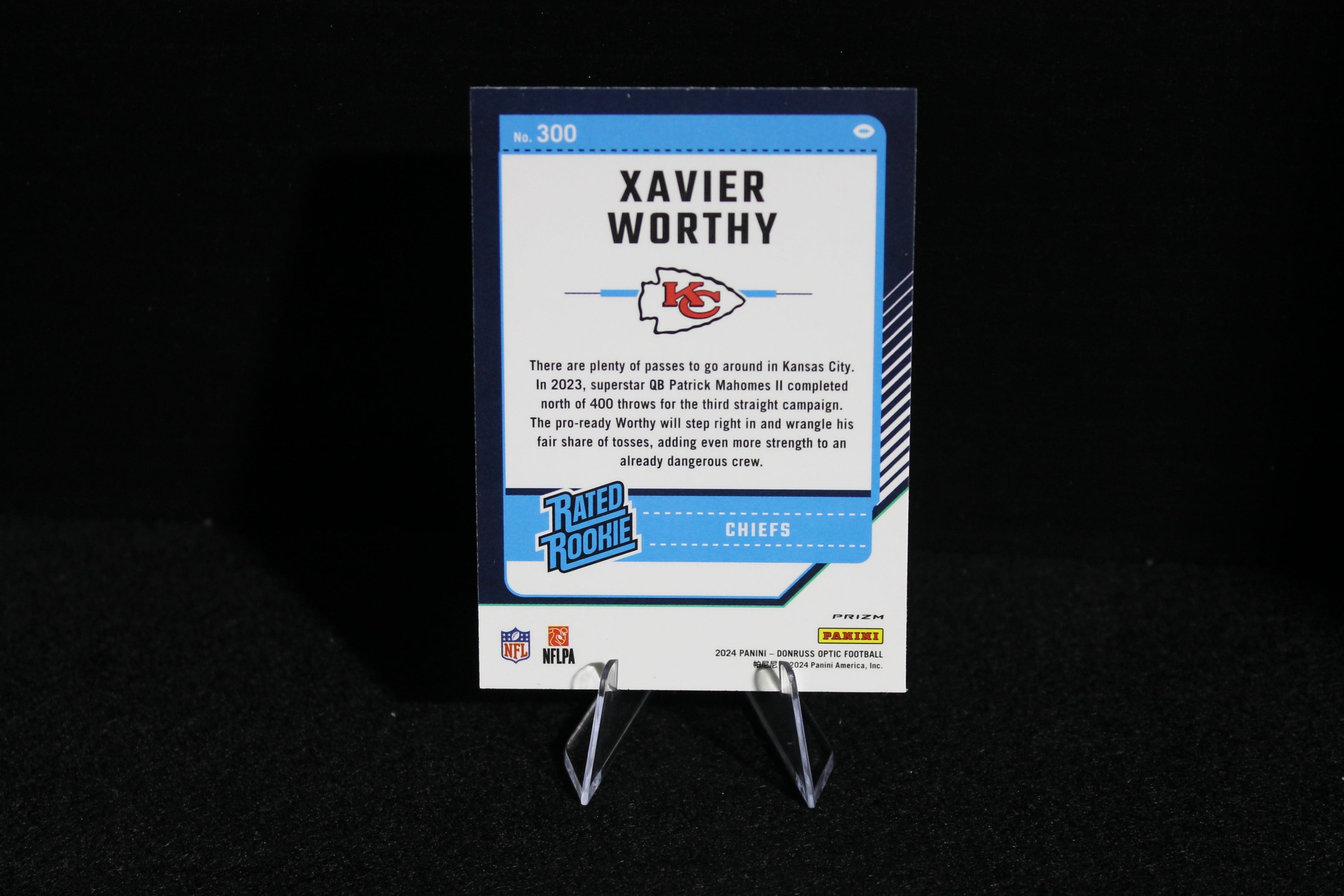 Xavier Worthy - 2024 Donruss Optic - Blue Hyper - Rated Rookie