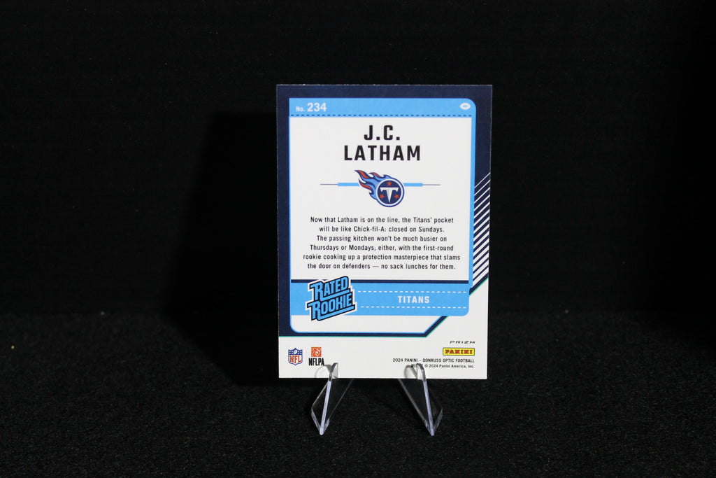 J.C. Latham - 2024 Donruss Optic - Purple Shock - Rated Rookie