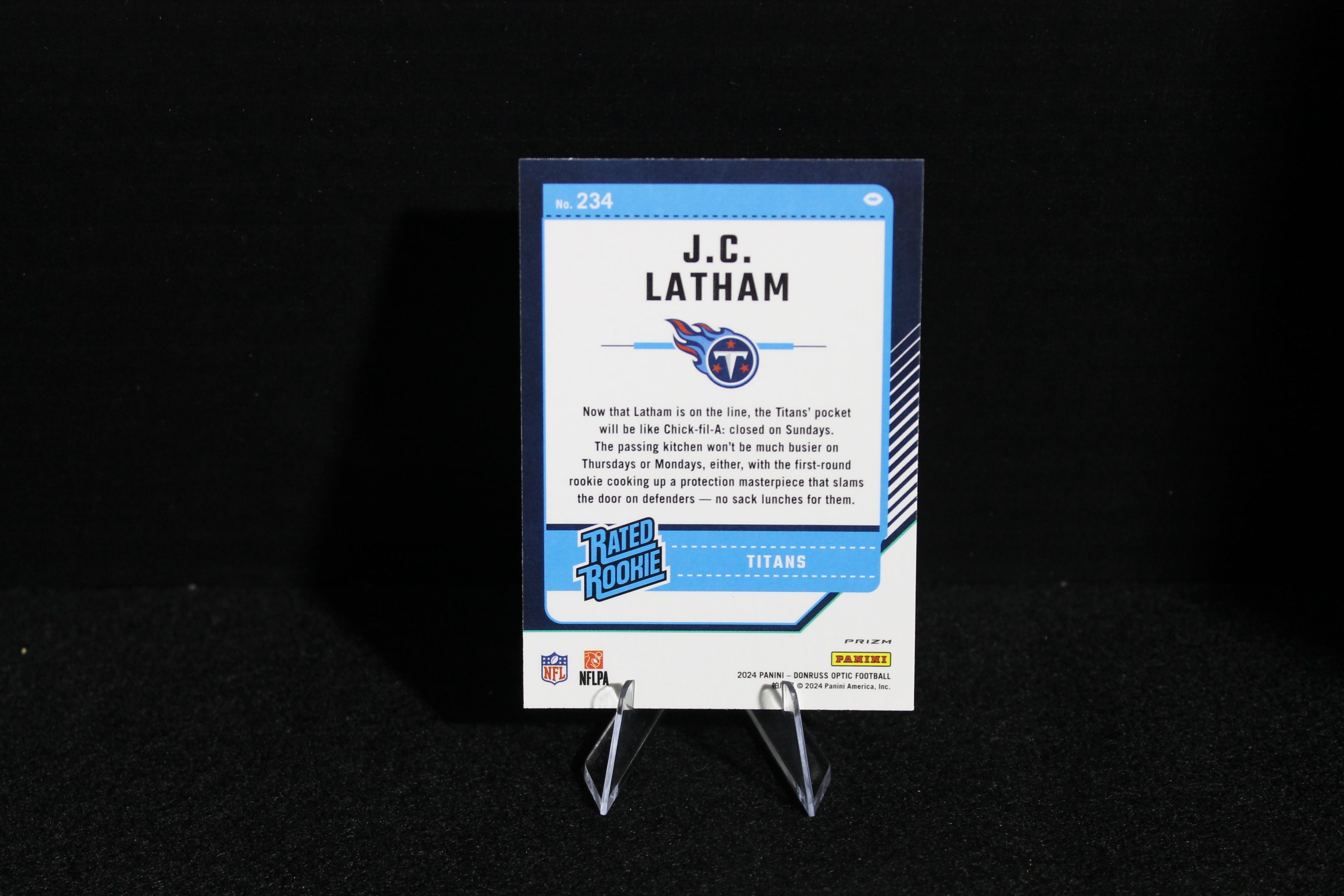 J.C. Latham - 2024 Donruss Optic - Purple Shock - Rated Rookie