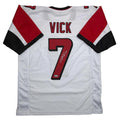 Autographed/Signed Michael Mike Vick Atlanta White Football Jersey Beckett BAS COA