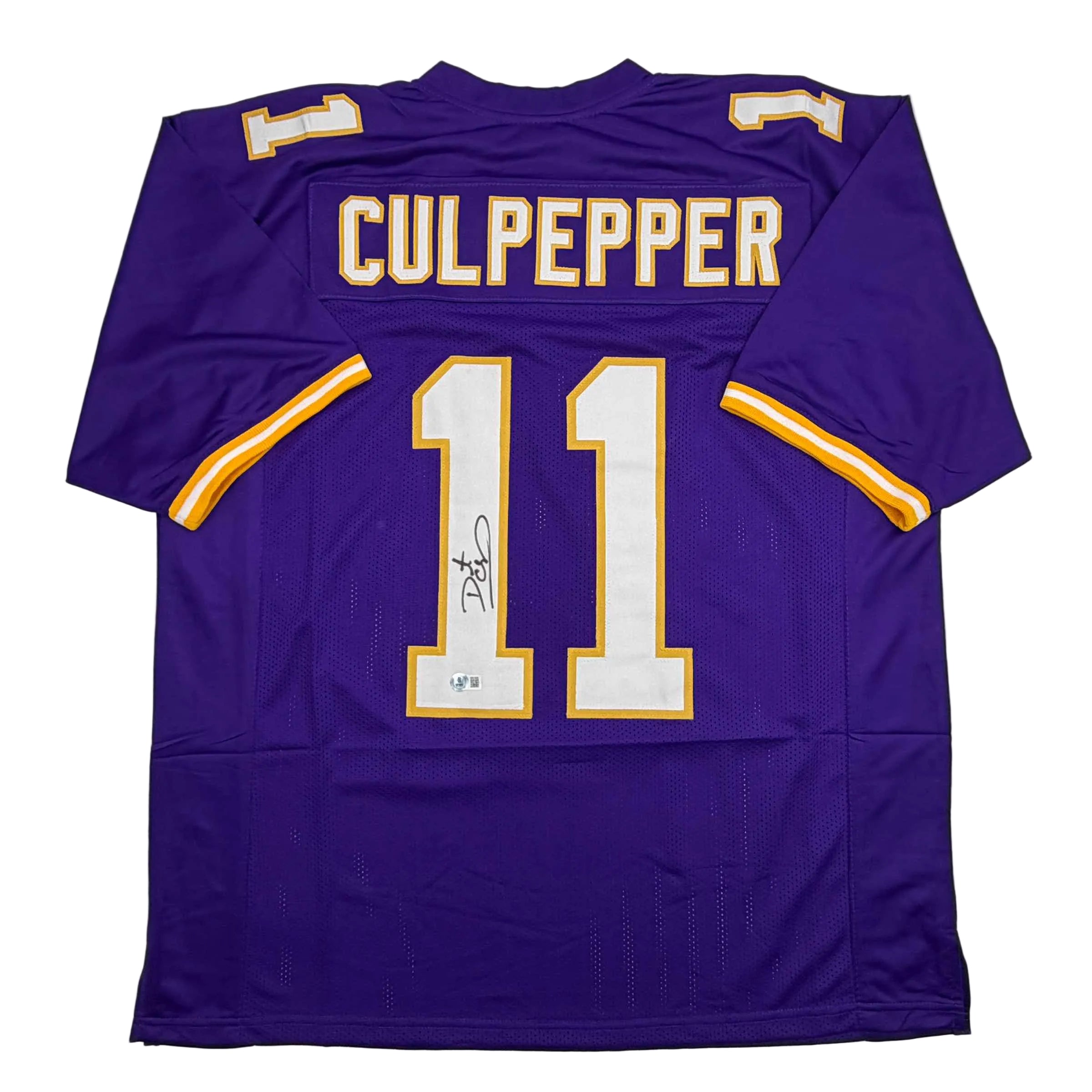 Autographed/Signed Daunte Culpepper Minnesota Purple Football Jersey Beckett BAS COA