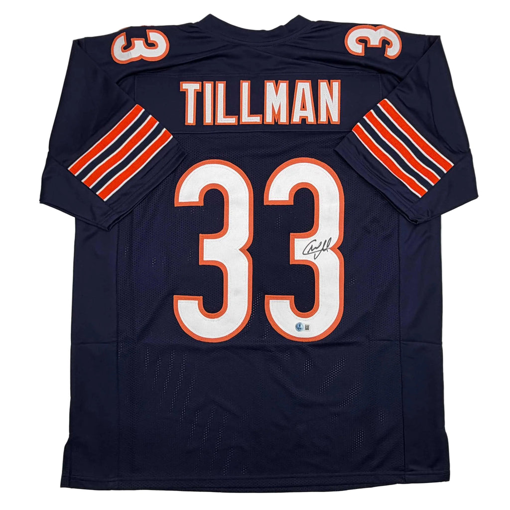Autographed/Signed Charles Tillman Peanut Chicago Blue Football Jersey Beckett BAS COA