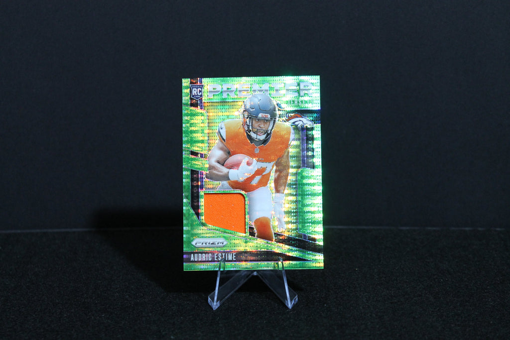 Audric Estime - 2024 Panini Prizm - Neon Green Pulsar Premier Jerseys - Rookie