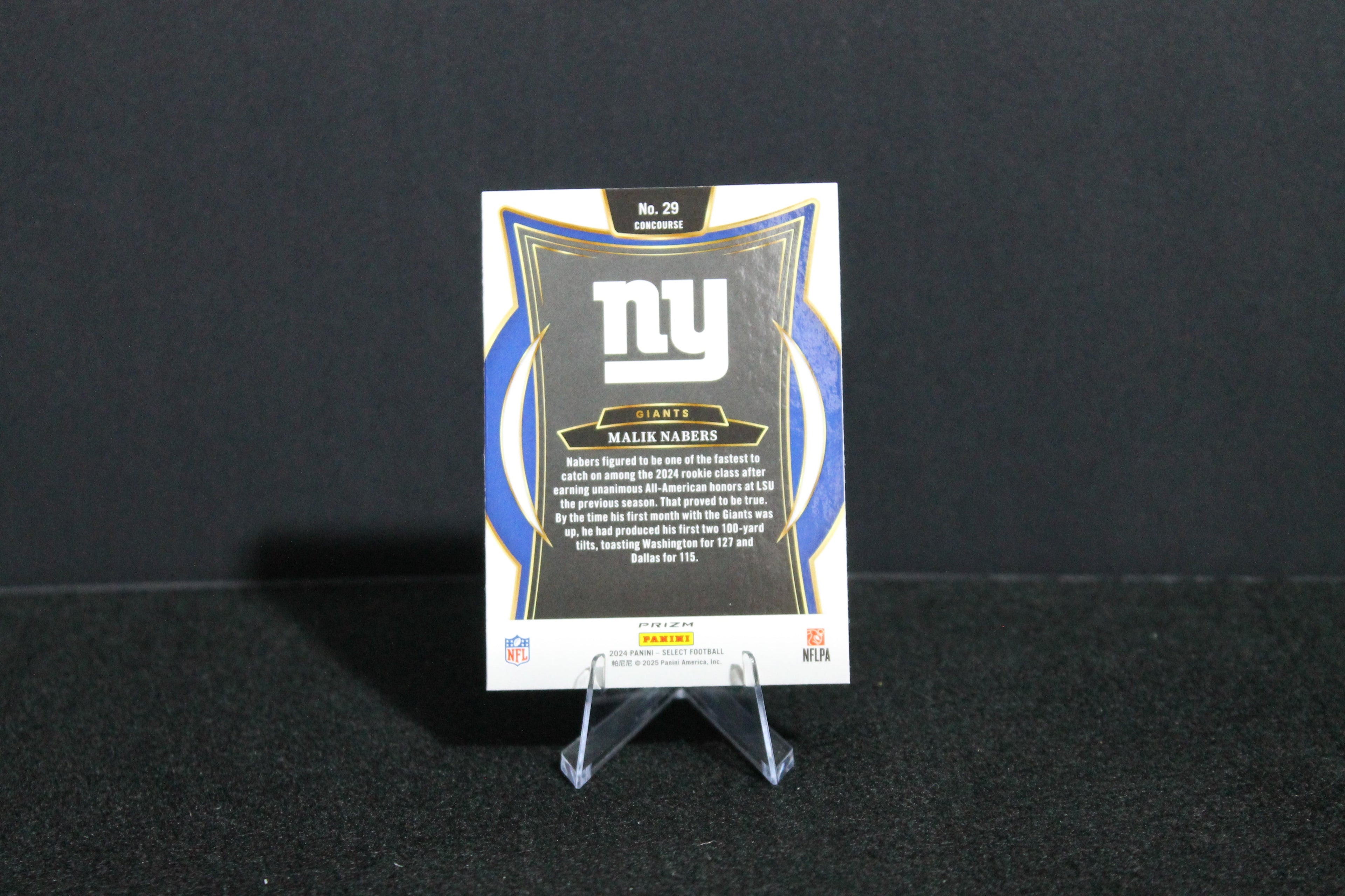 Malik Nabers - 2024 Select Football - Red & Blue Shock - Concourse - Rookie