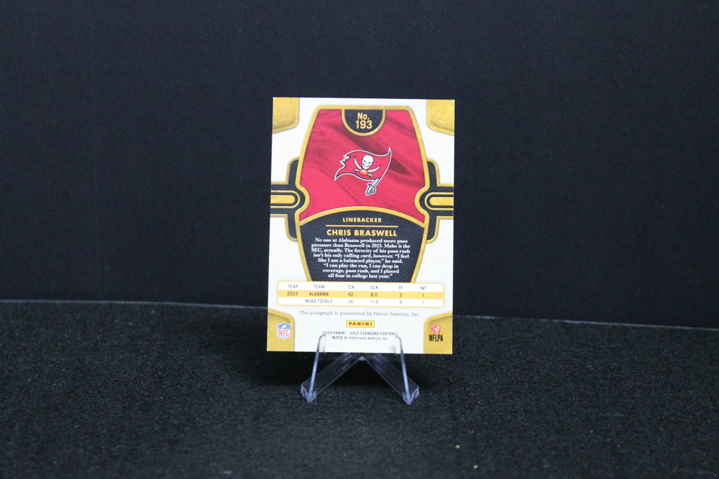 Chris Braswell - 2024 Gold Standard Football - Rookie Auto