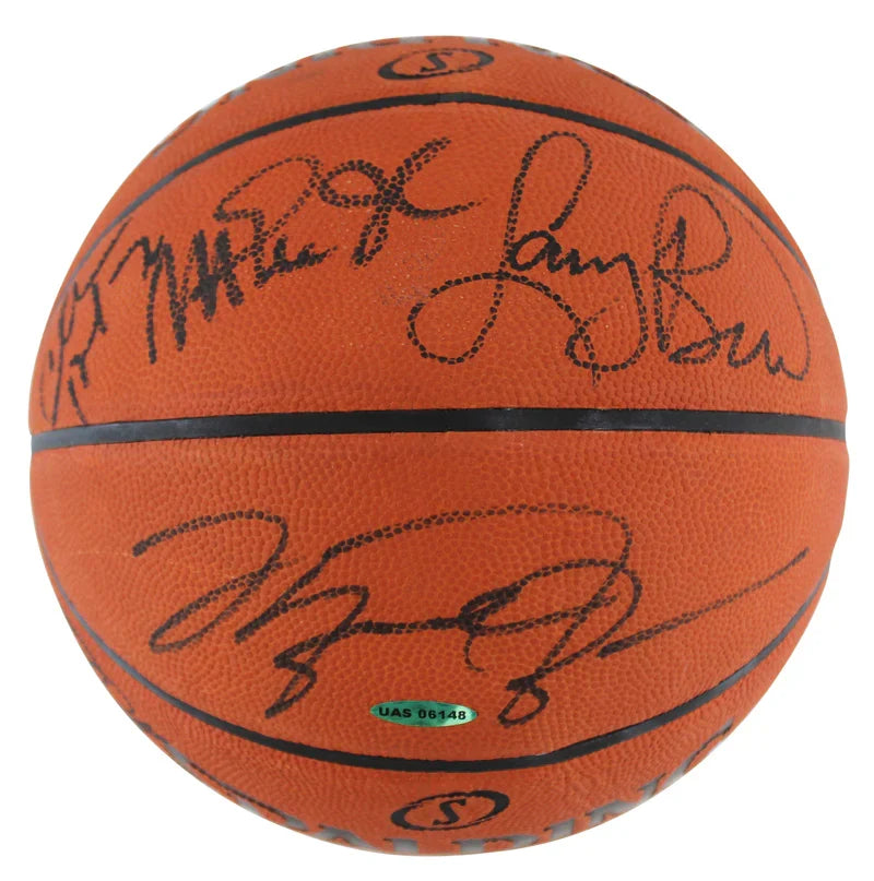 1992 Dream Team (12) Jordan, Johnson, Bird, Barkley Signed Basketball BAS COA