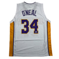 Autographed/Signed Shaquille Shaq O'Neal Los Angeles LA White Basketball Jersey Beckett BAS COA