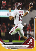 2025 Topps Bowman U Now Ty Simpson #22 Orange Foil /25 Alabama Crimson Tide Rookie RC Football Card