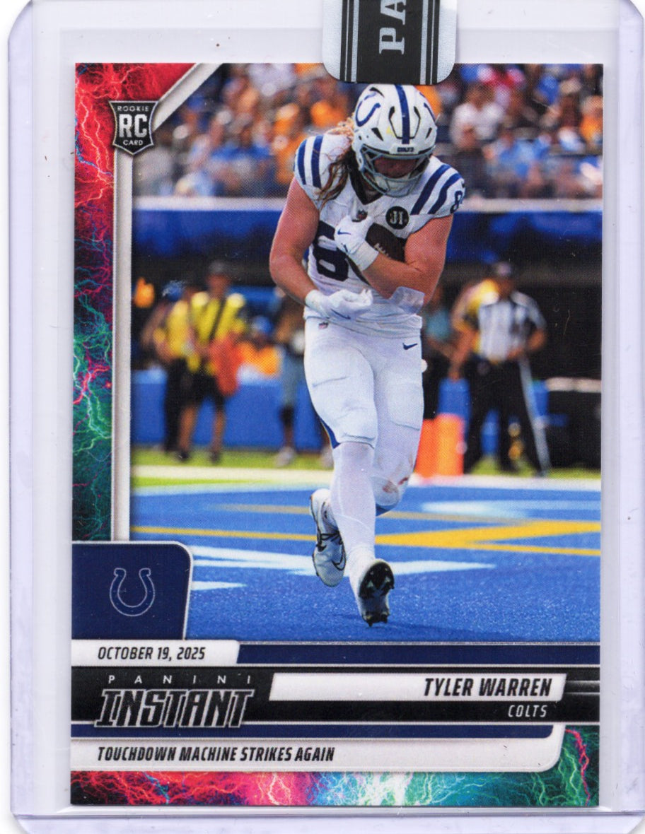 2025 Panini Instant Tyler Warren #164 Lightning /5 Indianapolis Colts Rookie RC Football Card