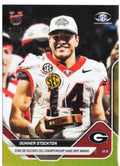 2025 Topps Bowman U Now Gunner Stockton #57 Gold Foil /50 Georgia Bulldogs Rookie RC Football Card