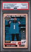 Graded 2025 Panini Instant Jihaad Campbell #NFLDN13 /25 Draft Night Beige Rookie RC Football Card PSA 10 Gem Mint