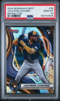 Graded 2024 Topps Bowmans Best Jackson Chourio #38 Refractor Rookie RC Baseball Card PSA 10 Gem Mint