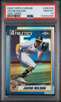 Graded 2025 Topps Chrome Jacob Wilson #90CB18 1990 Topps Rookie RC Baseball Card PSA 10 Gem Mint