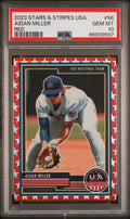 Graded 2023 Panini Stars & Stripes USA Aidan Miller #56 Red /149 Rookie RC Baseball Card PSA 10 Gem Mint