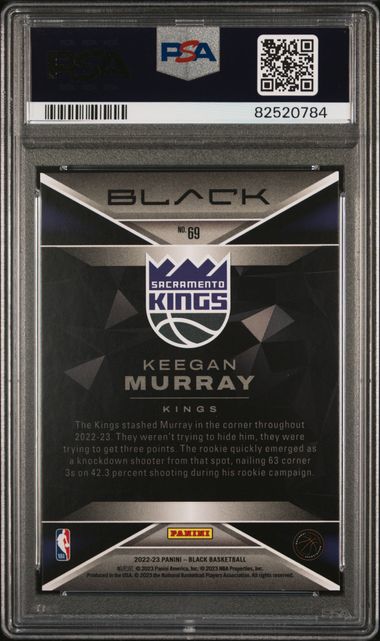 Graded 2022 Panini Black Keegan Murray #69 /35 Copper Rookie RC Basketball Card PSA 10 Gem Mint