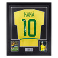Framed Ricardo Kaka Signed Brazil FC Home Soccer Jersey #10 with Beckett Witness