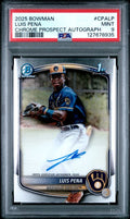 Graded 2025 Topps Bowman Luis Pena #CPALP Chrome Prospects Autograph Rookie RC Baseball Card PSA 9 Mint