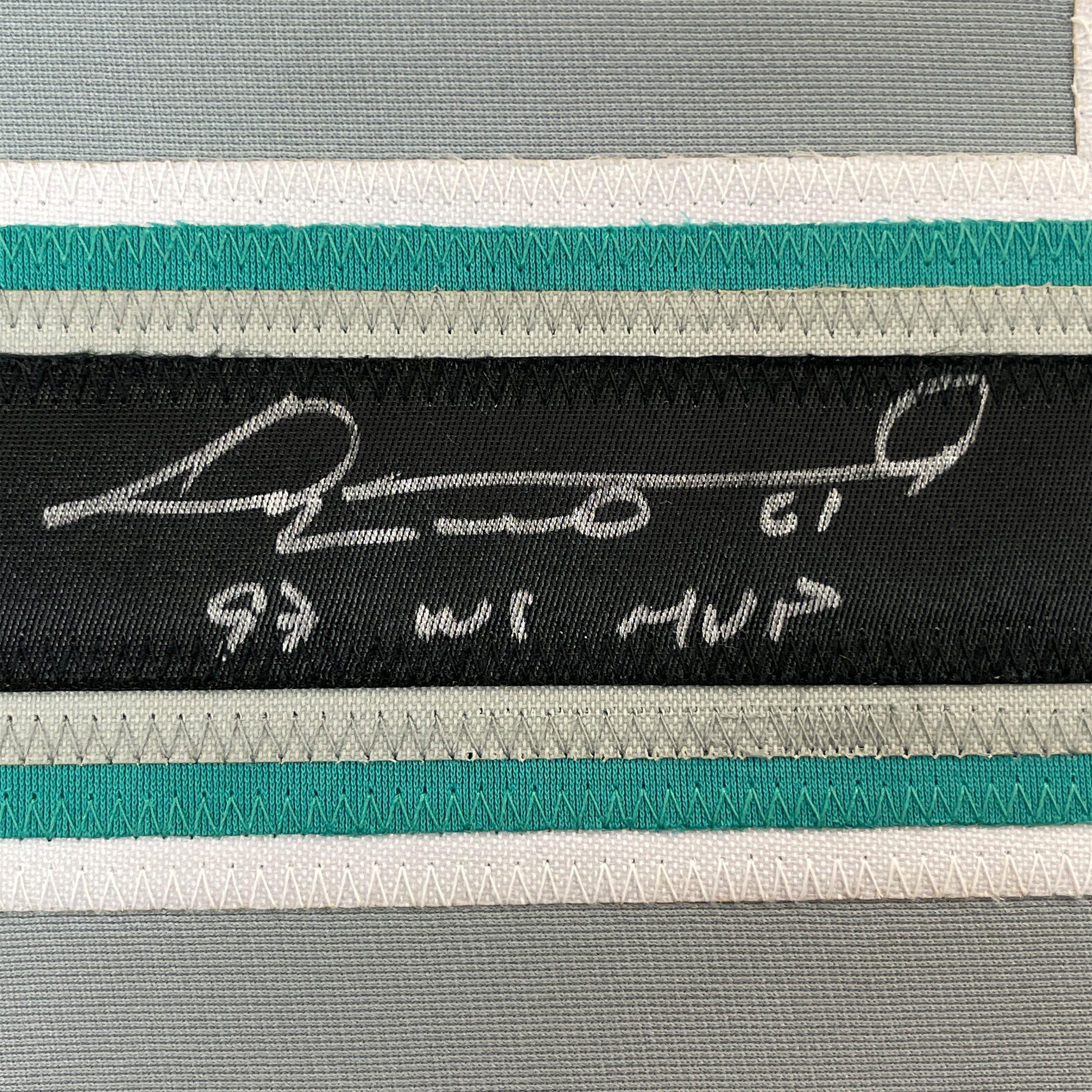 Framed Autographed/Signed Livan Hernandez 97 WS MVP 35x39 Florida Grey Baseball Jersey PSA/DNA COA