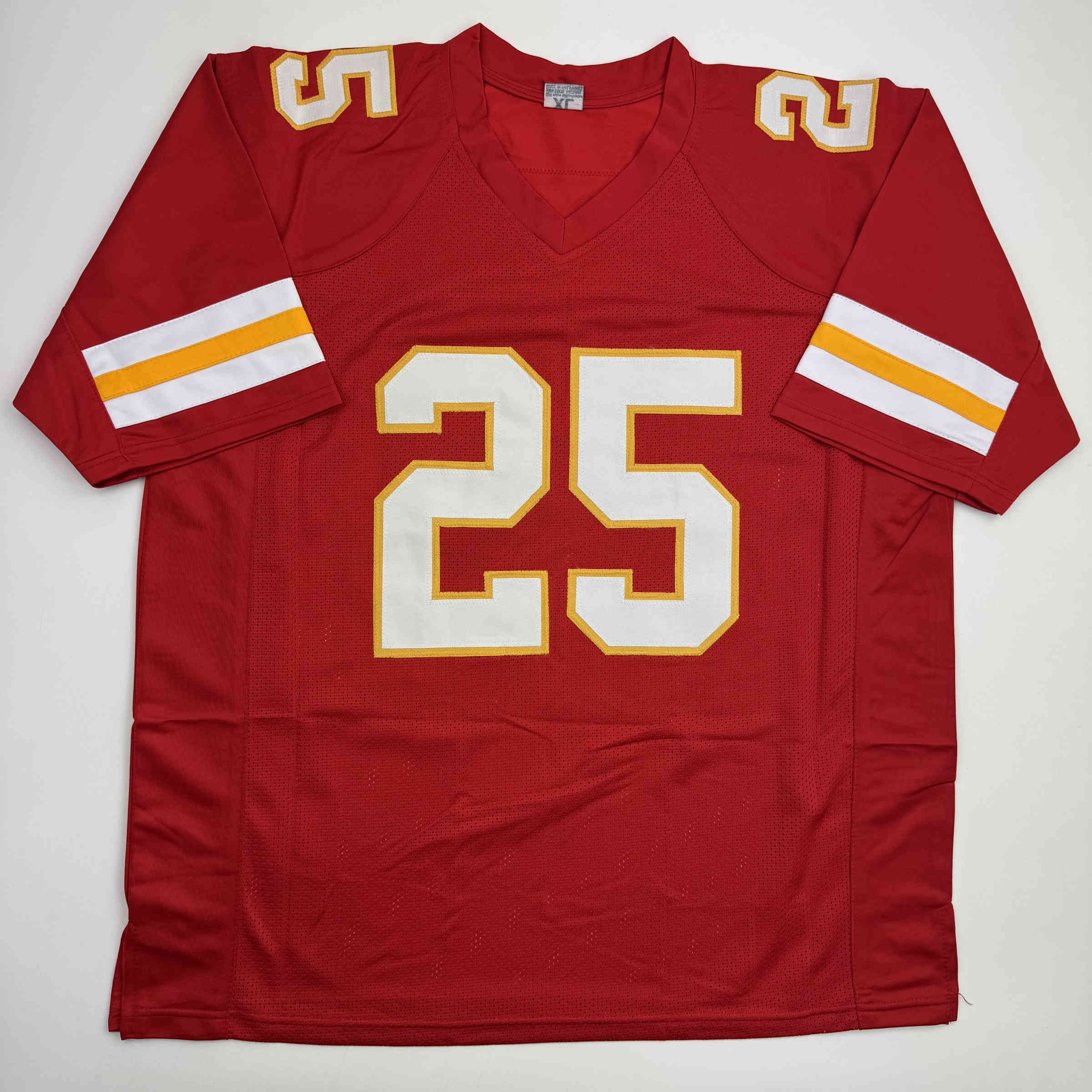 Autographed/Signed Jamaal Charles Kansas City Red Football Jersey JSA COA