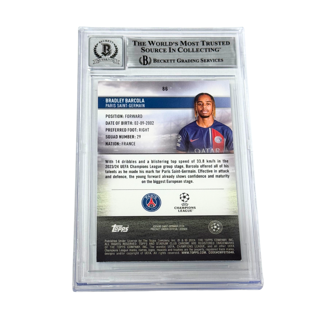 Bradley Barcola Signed 2023-24 Topps Stadium Club Chrome Members – BGS 10 Auto