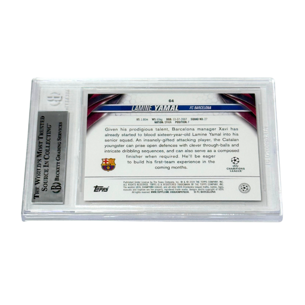 Lamine Yamal Signed 2023-24 Topps UCC Rookie Card Inferno Foil – BGS AUTH