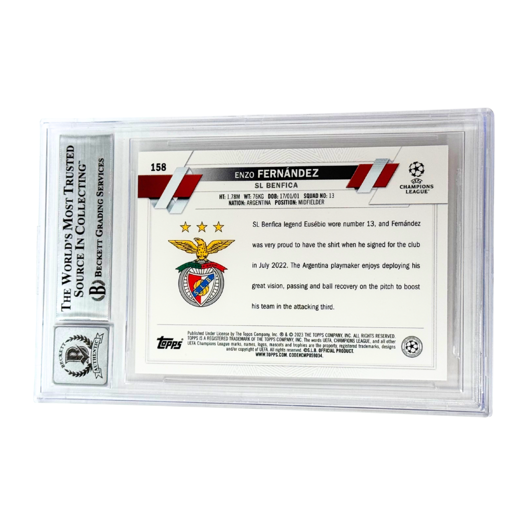 Enzo Fernandez Signed 2022-23 Topps UCC Inferno Foil Rookie - Beckett Witness