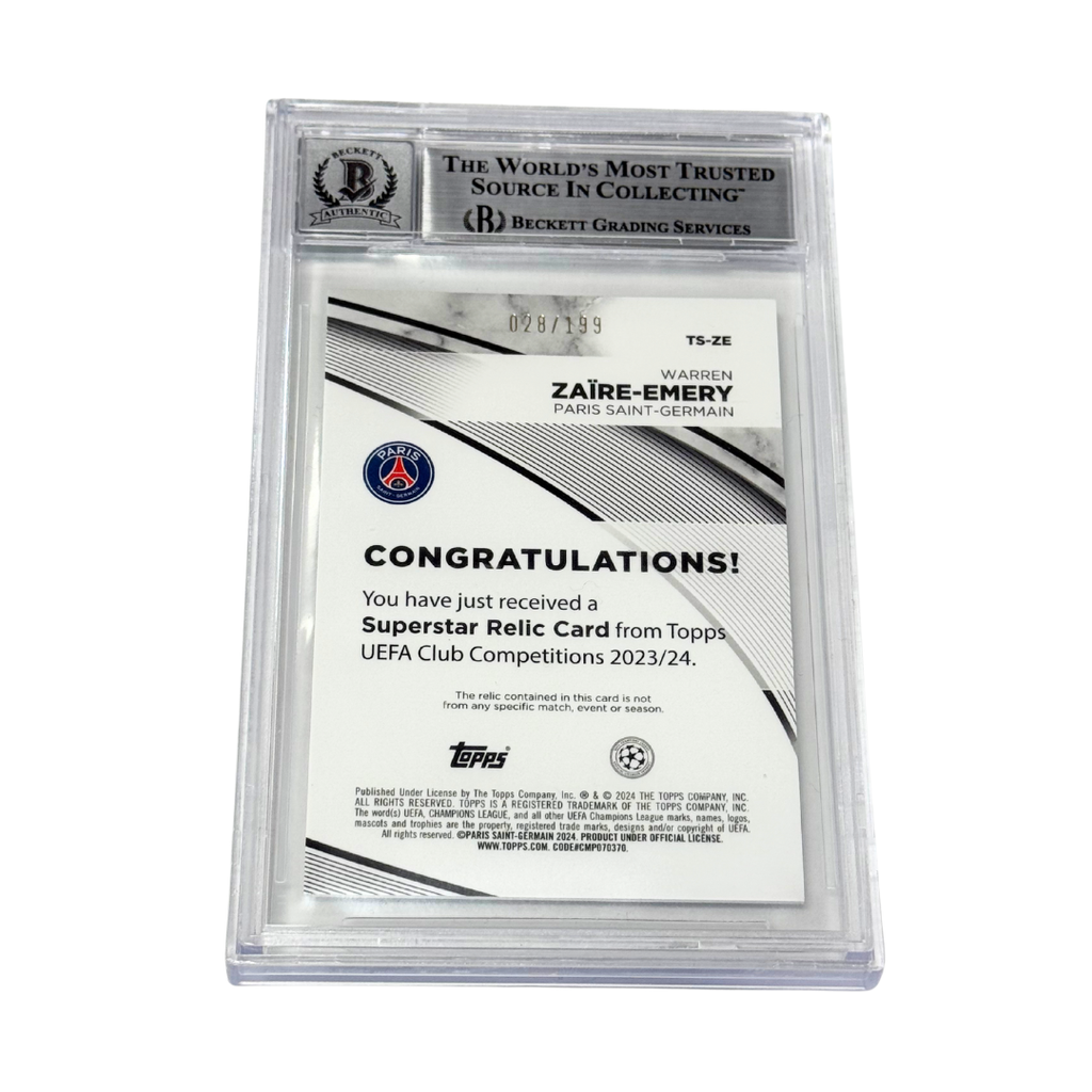 Warren Zaire-Emery Signed 2023 Topps UCC Superstar Relics /199 – BGS 10 Auto