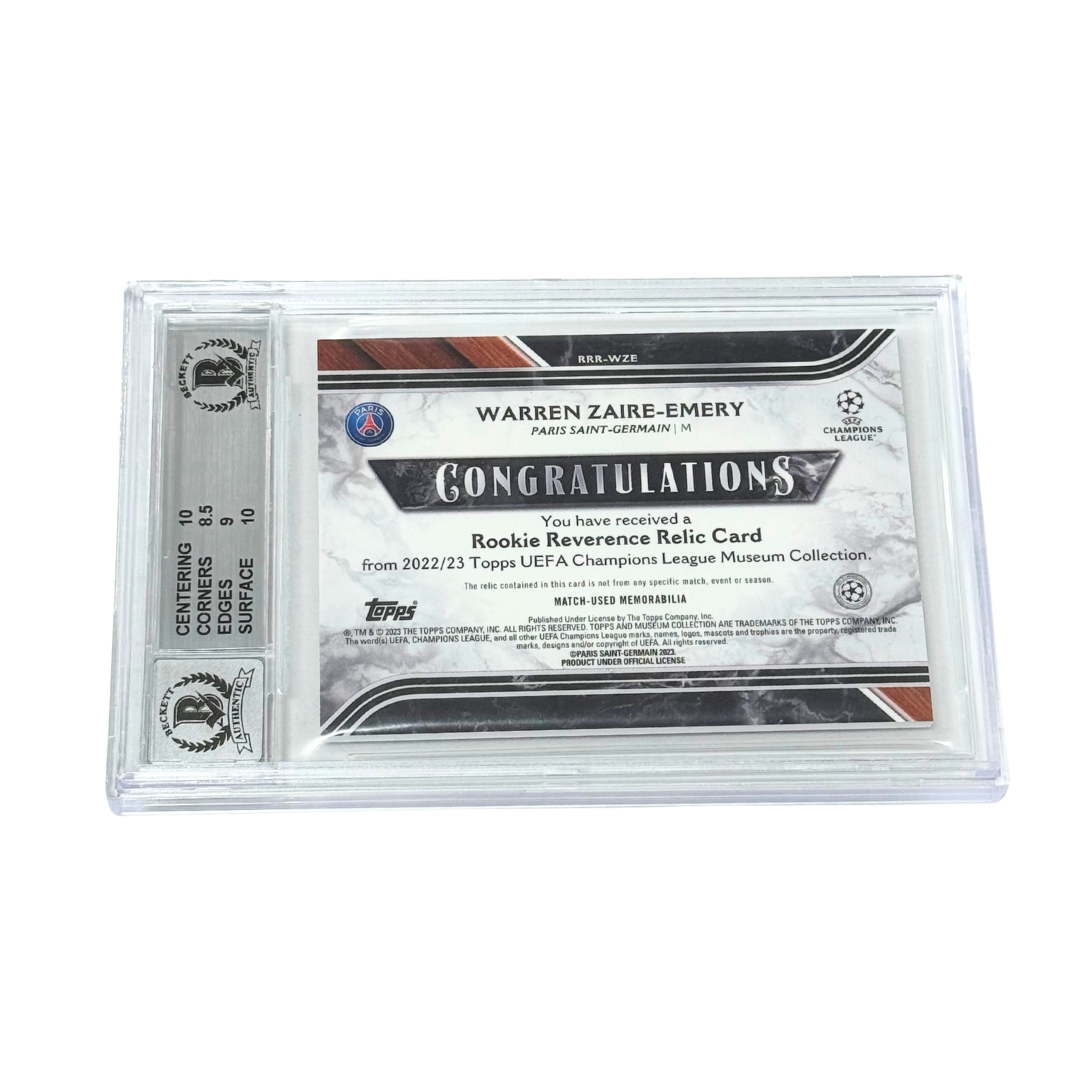 Warren Zaire-Emery Signed 2022 Topps Museum UCL Rookie Relics /199 – BGS 9