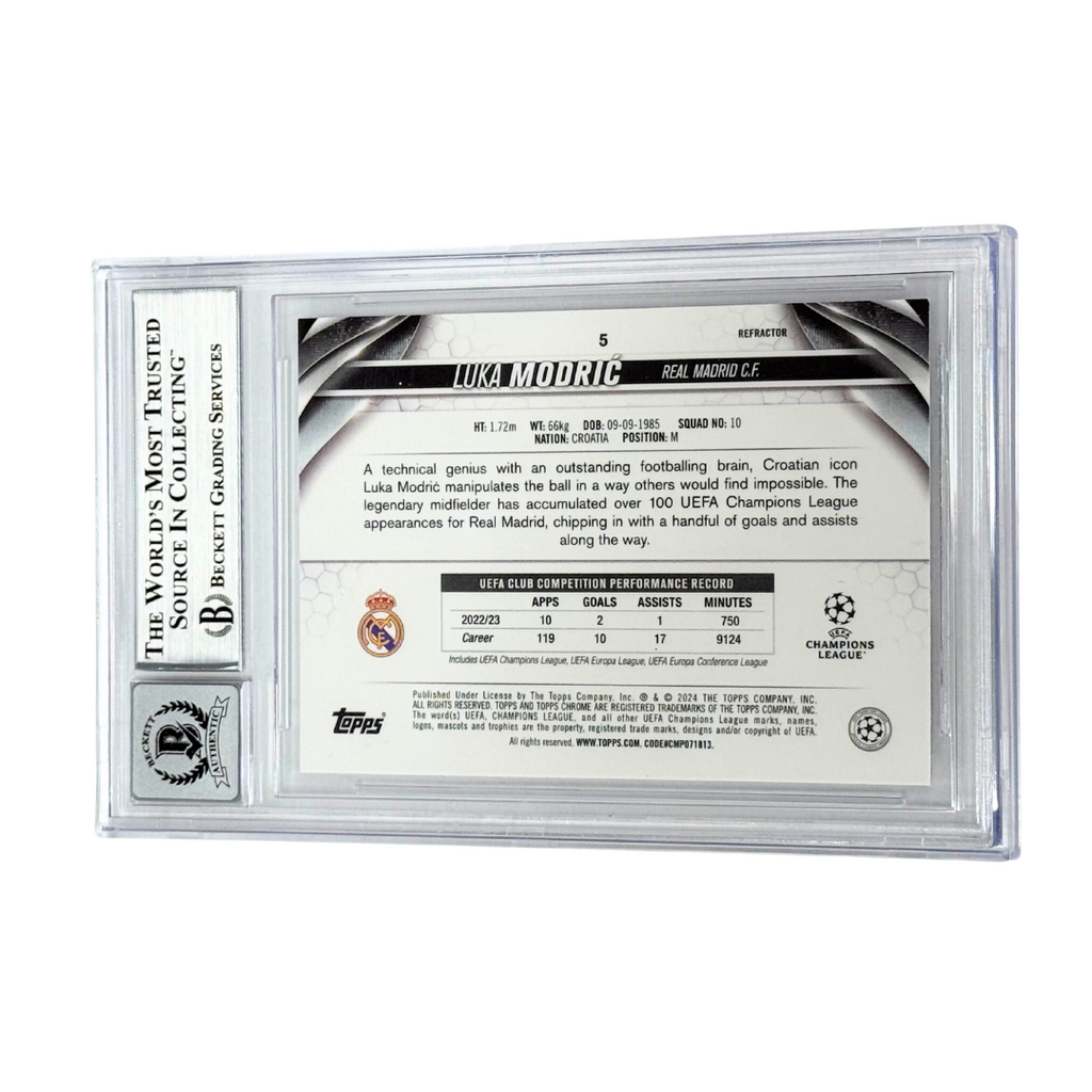 Luka Modric Signed 2023-24 Topps Chrome UCC Refractors #5 – BGS 10