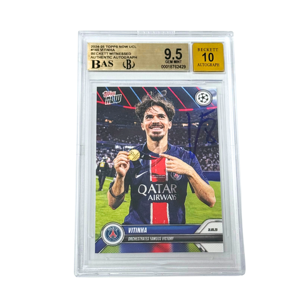 Vitinha Signed 2024-25 Topps Now UCL #165 Champions – BGS 9.5 AUTO 10
